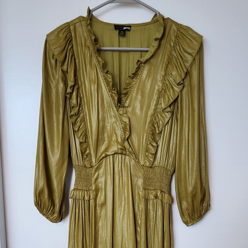 Current Air Olive Ruffle Dress